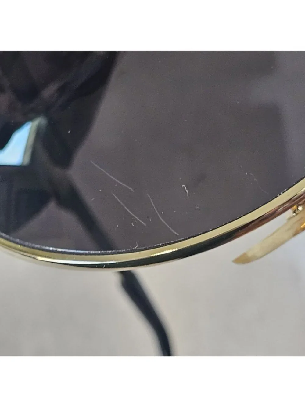 80s Pilot Aviators Sunglasses Side Shields Gold Tone Metal Rim 147 mm Motorcycle